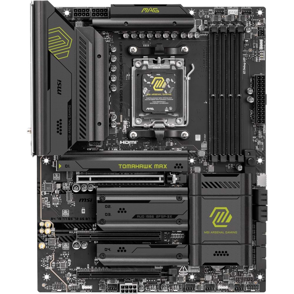 MSI MAG B850 TOMAHAWK MAX WIFI AM5 DDR5 8400MHZ(OC) HDMI 4x M.2 USB 10Gbs 5G LAN WI-FI 7 ATX