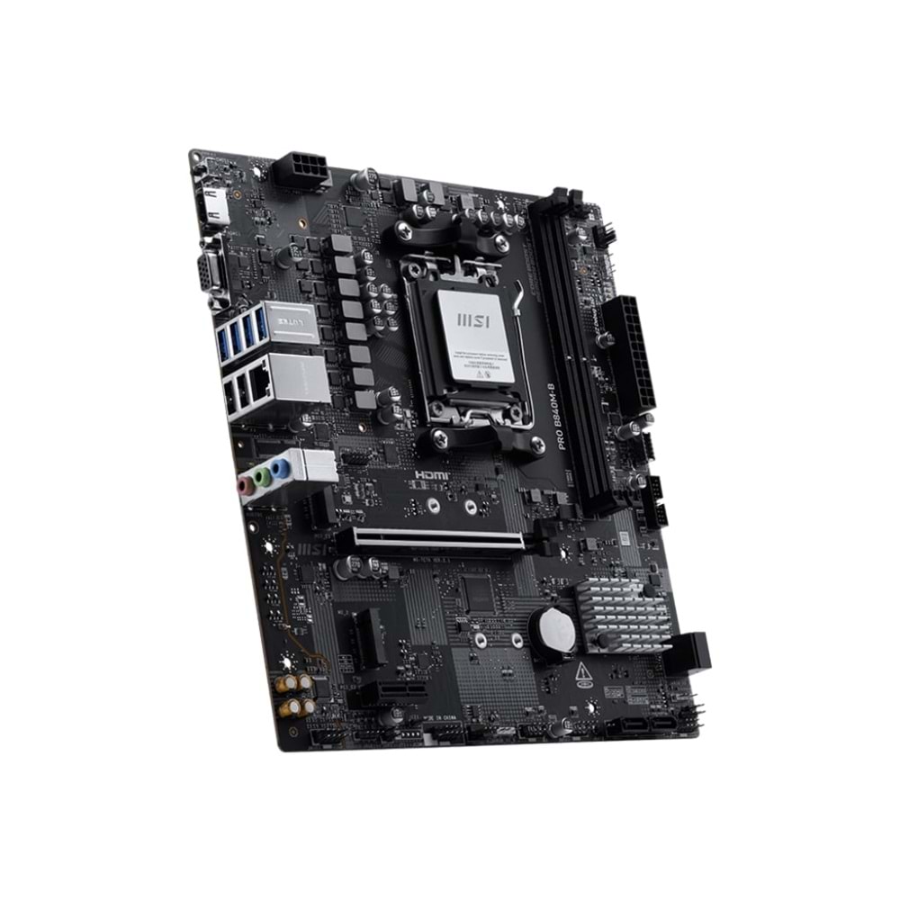 MSI PRO B840M-B AM5 DDR5 8000MHZ(OC) HDMI VGA 2X M.2 USB 5 GBS 2.5G LAN MATX