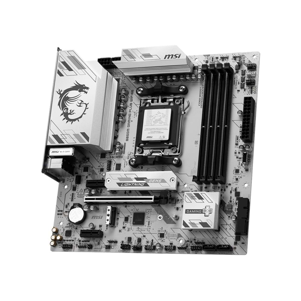 MSI B850M GAMING PLUS WIFI6E DDR5 AM5 8200MHZ(OC) HDMI DP 2X M.2 USB 10GBS 2.5G LAN WI-FI 6E MATX