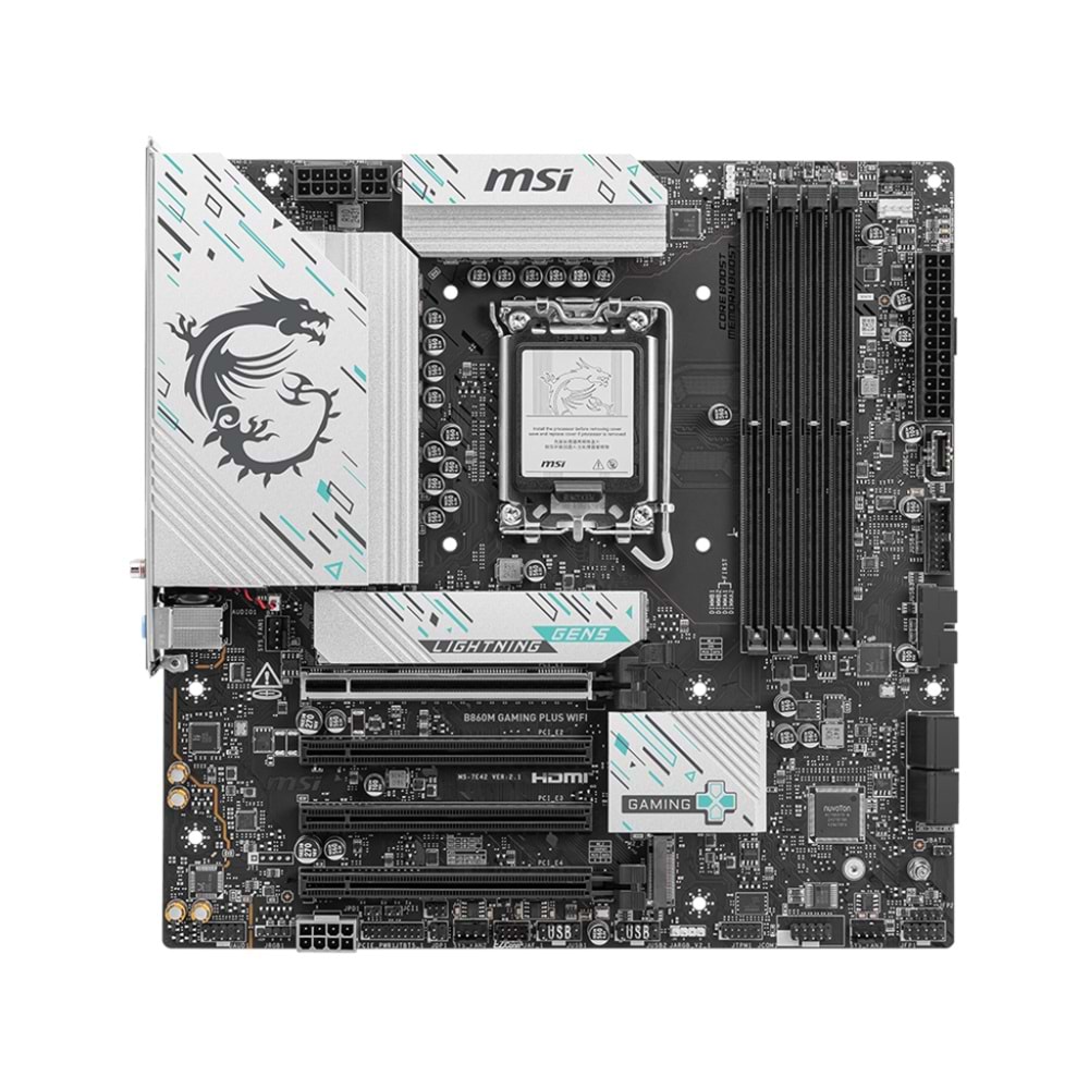 MSI B860M GAMING PLUS WIFI SOKET 1851 DDR5 8600MHZ(OC) 3xM.2 1x TB4 HDMI DISPLAY 5G LAN WIFI 7 mATX