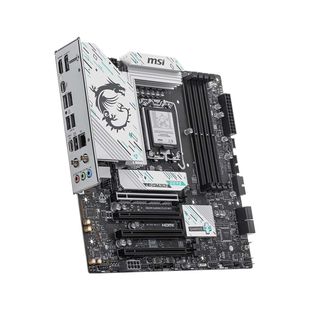 MSI B860M GAMING PLUS WIFI SOKET 1851 DDR5 8600MHZ(OC) 3xM.2 1x TB4 HDMI DISPLAY 5G LAN WIFI 7 mATX