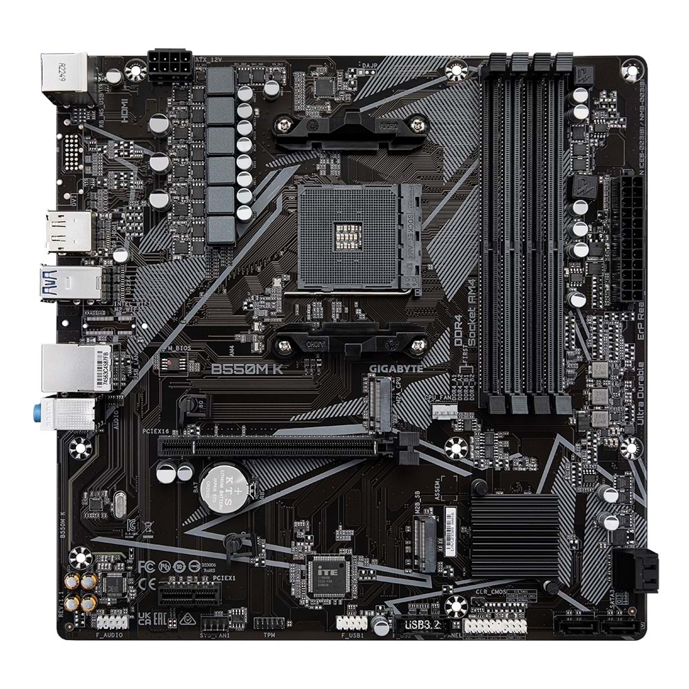 GIGABYTE B550M K DDR4 4733MHz(OC) HDMI M.2 DP mATX AM4