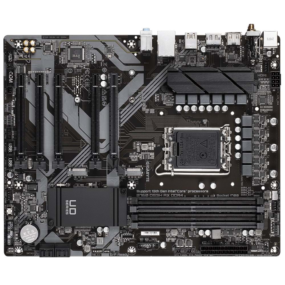 GIGABYTE B760 DS3H AX DDR4 M.2 HDMI DP ATX 1700P