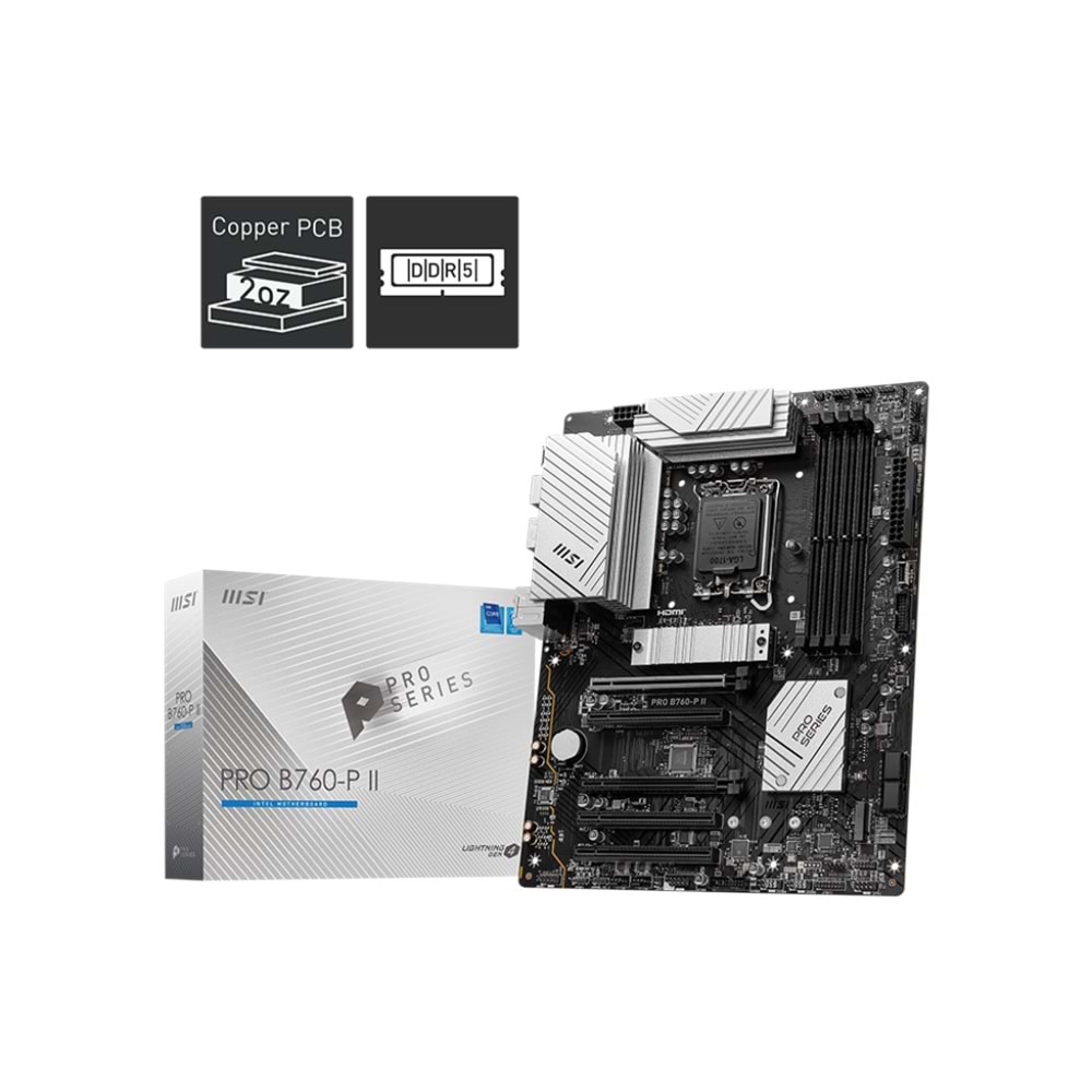MSI PRO B760-P II DDR5 7000(OC) M.2 USB3.2 HDMI ATX 1700P