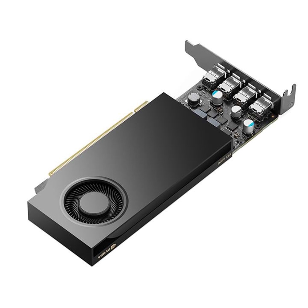 PNY RTX400 4GB DDR6 64Bit 4 xDISPLAY ÇIKIŞLI PASİF SOĞUTUCULU YAPAY ZEKA AI EKRAN KARTI (VCNRTXA400-SB)