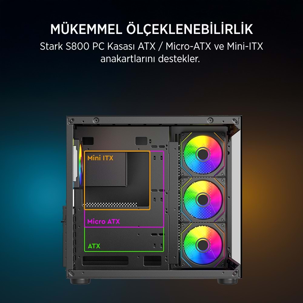 JAMES DONKEY STARK S800 4X ARGB BLACK KASA 750W