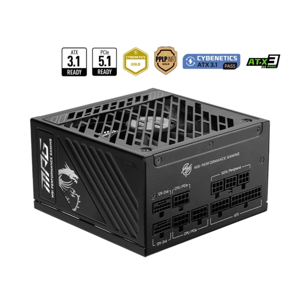 MSI MPG A1000GS PCIE5 1000W 80+ GOLD FULL MODULER