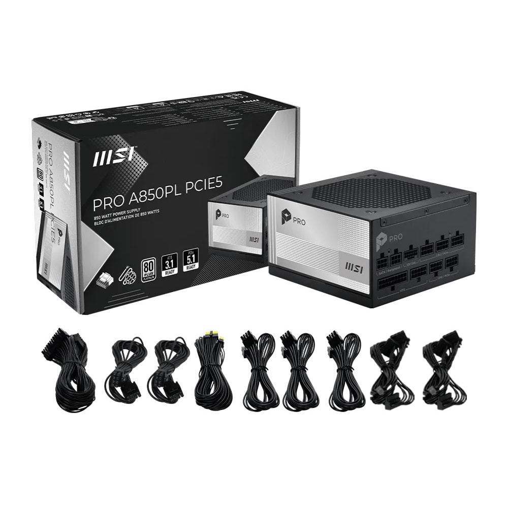 MSI PRO A850PL PCIE5 850W 80+ PLATINUM PSU