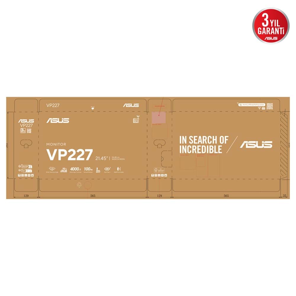 21.45 ASUS VP227HF 1MS 100HZ VA FHD HDMI