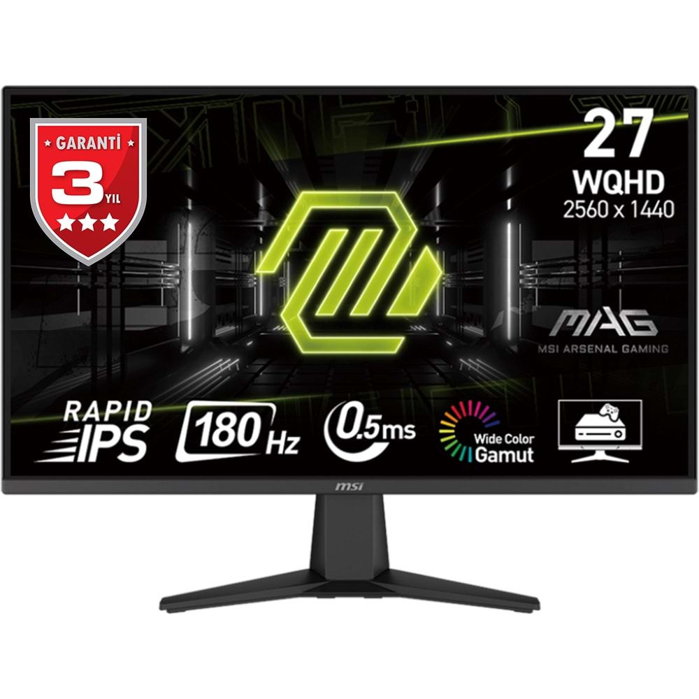 27 MSI MAG 275QF E20 WQHD FLAT RAPID IPS 0.5MS 200HZ FREESYNC PREMIUM GAMING