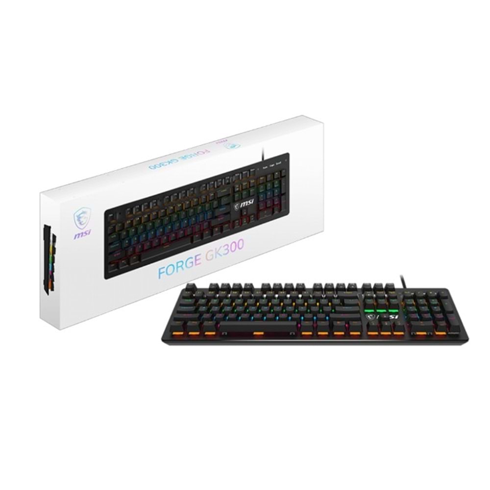 MSI FORGE GK300 RED SWITCH RGB MEKANIK GAMING KLAV