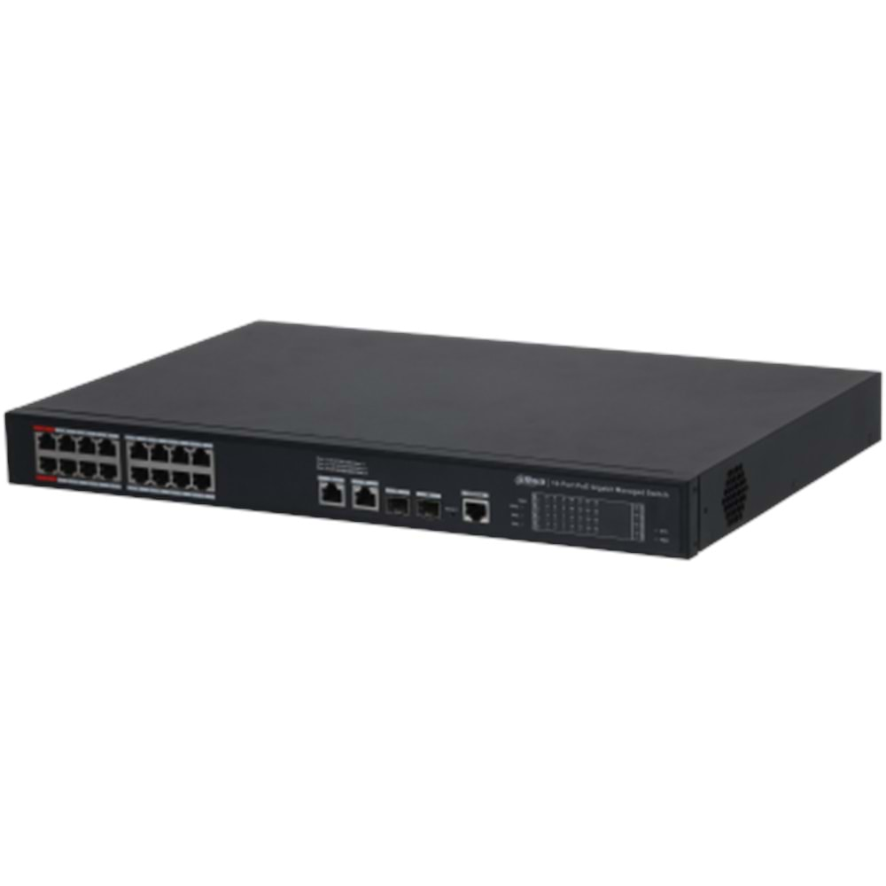 DAHUA S4220-16GT-240 16 PORT 16XGE-2XGE-2XGE/SFP YÖNETİLEBİLİR 240W POE SWİTCH