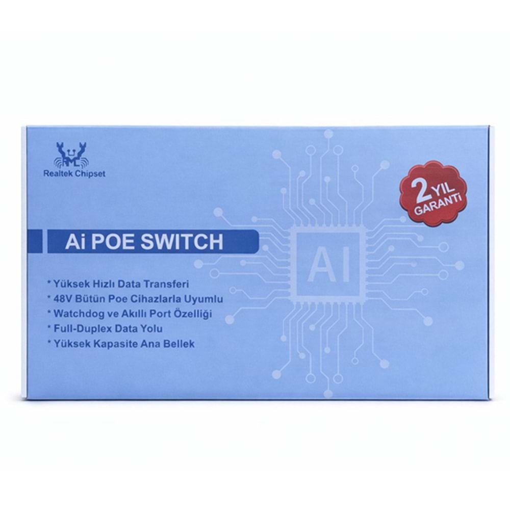 EZCOOL EZ-08PSE 8PORT 8FE+2FE MEGABİT POE SWİTCH 120W