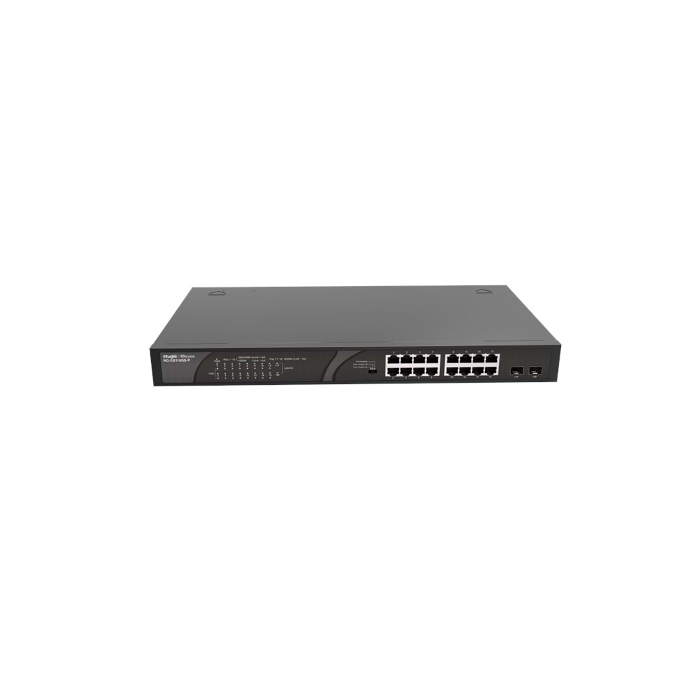 RUİJİE-REYEE RG-ES118GS-P 16XGE 2XGE F.GİGABİT 247W POE SWİTCH