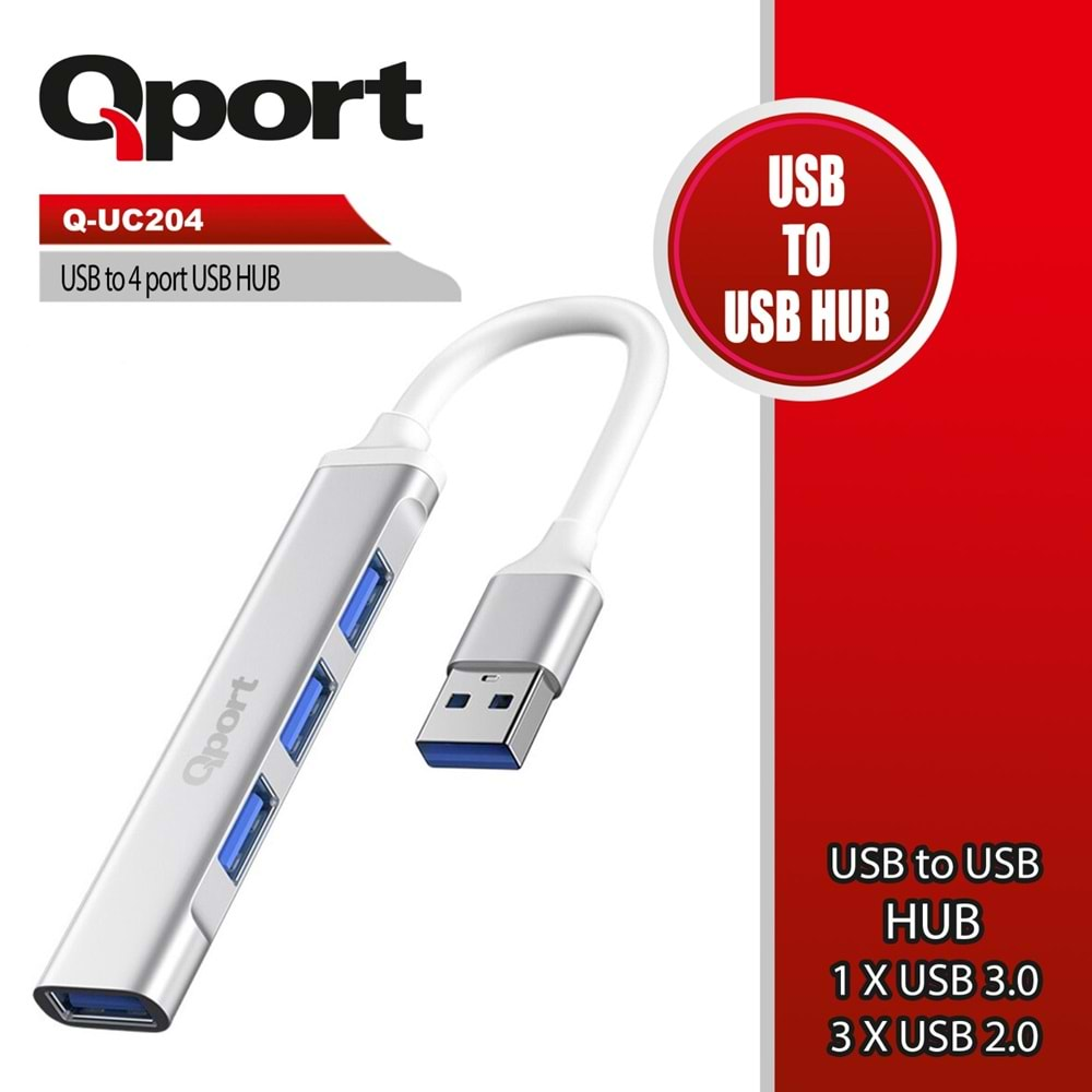 QPORT Q-UC204 USB TO 4 PORT USB ÇOKLAYICI