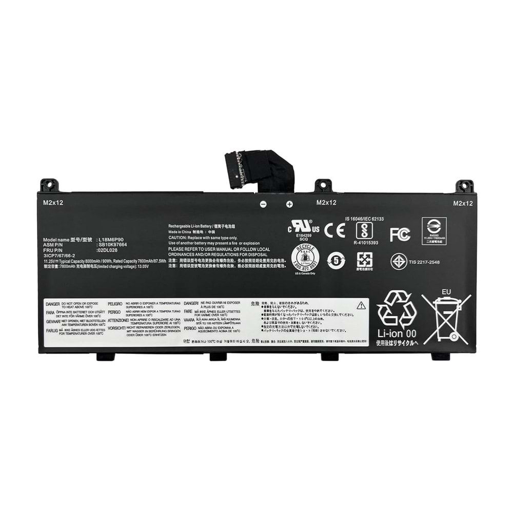 RETRO Lenovo ThinkPad P53, L18M6P90 Notebook Bataryası