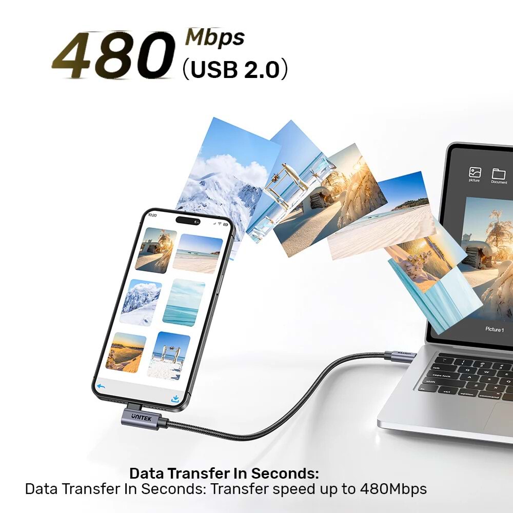 UNITEK 90D USB-C SARJ KABLO 5M 100W (C14123BK-5M)