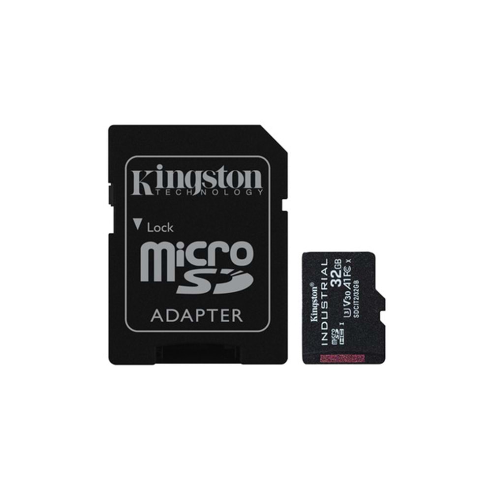 32GB microSDHC Industrial C10 A1 pSLC Card + SD Adapter