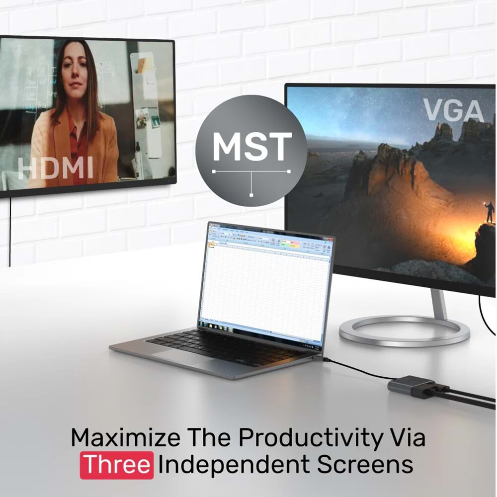 UNITEK MST MONİTÖR4-IN-1 USB-C HUB (D1049A)