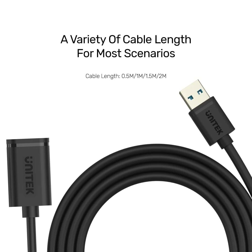 UNITEK USB3.0(M) TO USB3.0(F) UZATMA KABLO 2MT 5GBPS (Y-C459GBK)