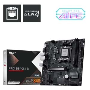 MSI PRO B840M-B AM5 DDR5 8000MHZ(OC) HDMI VGA 2X M.2 USB 5 GBS 2.5G LAN MATX