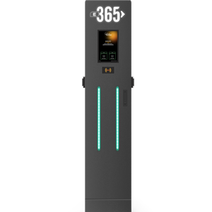 E 365 AC Dikili Tip 8 İnç Ekranlı MID Sayaçlı Çift Soketli RFID 22kW Şarj İstasyonu