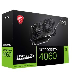 MSI GEFORCE RTX 4060 VENTUS 2X BLACK 8G OC HDMI DP 128 Bit