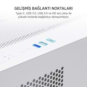 James Donkey Stark S700 3xARGB Temperli Cam mATX Beyaz Gaming (Oyuncu) Kasa