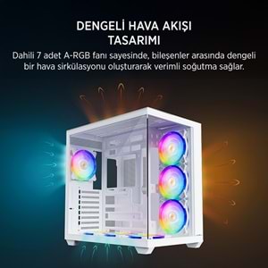 JAMES DONKEY STARK S801 7X ARGB 650W GAMING CASE WHITE