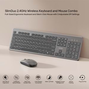 UNITEK SLIMDUO 2.4GHZ KLAVYE SETI (T054AGY01-US)