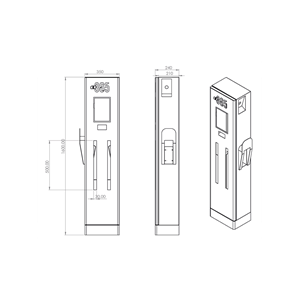 E 365 DC Dikili Tip 10 İnç Ekranlı MID Sayaçlı Tek Kablolu RFID 30kW Şarj İstasyonu (Bireysel ve Ticari Kullanıcı)