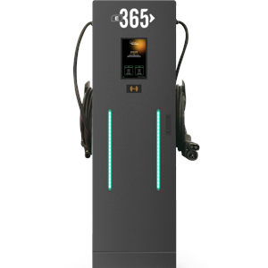 E 365 DC Dikili Tip 10 İnç Ekranlı MID Sayaçlı Çift Kablolu RFID 60kW Şarj İstasyonu