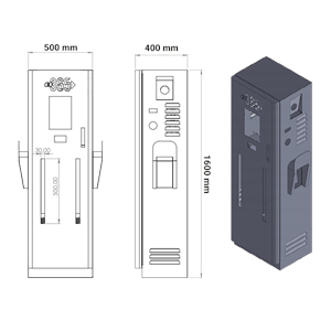 E 365 DC Dikili Tip 10 İnç Ekranlı Acrel Sayaçlı Çift Kablolu RFID 80kW Şarj İstasyonu
