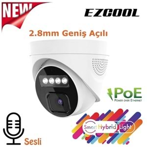 EZCOOL EZ-1045IPS 5MP 2.8MM HIBRIT POE SESLİ IP DOME KAMERA
