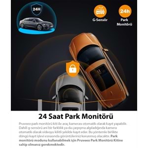 PRUVEEO D30 WI-FI 4K ARAC KAMERASI