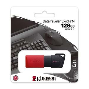 128GB USB 3.2 Gen 1 DataTravelerExodia M (Black + Red)