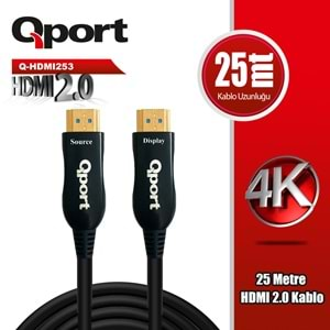 QPORT Q-HDMI253 HDMI 2.0 V ALTIN UÇLU KABLO 25 MT