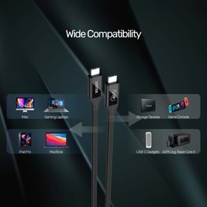 UNITEK USB4 THUNDERBOLT KABLO 0.8MT(C14100BK-0.8M)