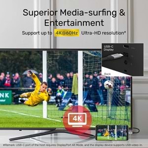 UNITEK USB-C 3.2 KABLO 2MT 5GBPS, 100W PD, 4K&60Hz (C14091ABK)