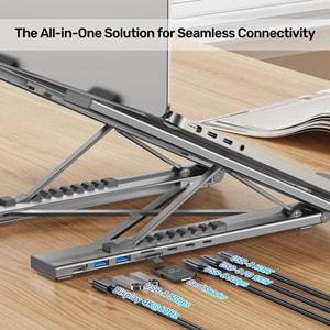 UNITEK KATLANABİLİR NOTEBOOK STANDI VE BAĞLANTI İSTASYONU (D1137AGY01)