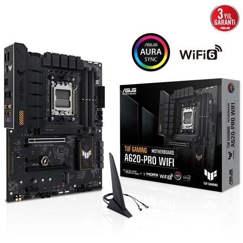 ASUS TUF GAMING A620-PRO WIFI DDR5 6400MHZ HDMI DP M.2 ATX