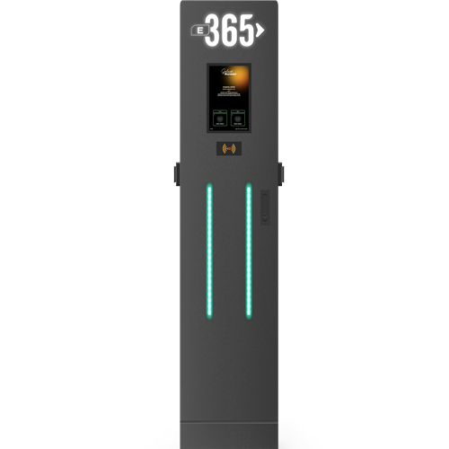 E 365 AC Dikili Tip 8 İnç Ekranlı MID Sayaçlı Çift Soketli RFID 22kW Şarj İstasyonu