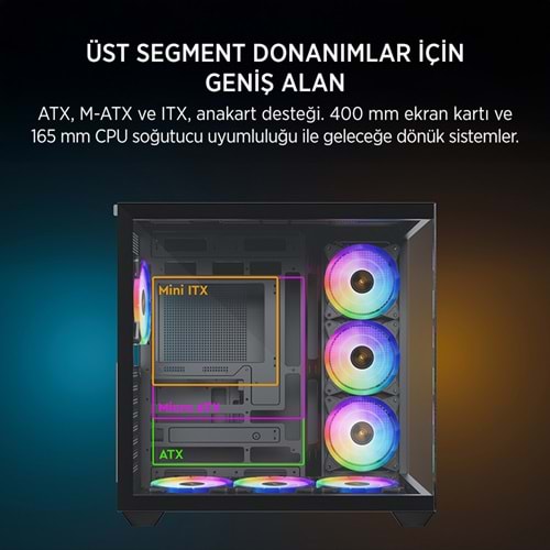 JAMES DONKEY STARK S801 7X ARGB 650W GAMING CASE BLACK