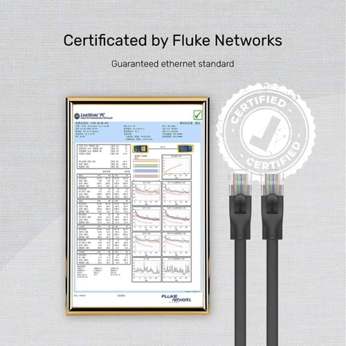 UNITEK CAT6 PATCH KABLO 20MT FLAT 1GBPS, SİYAH (C1815GBK)
