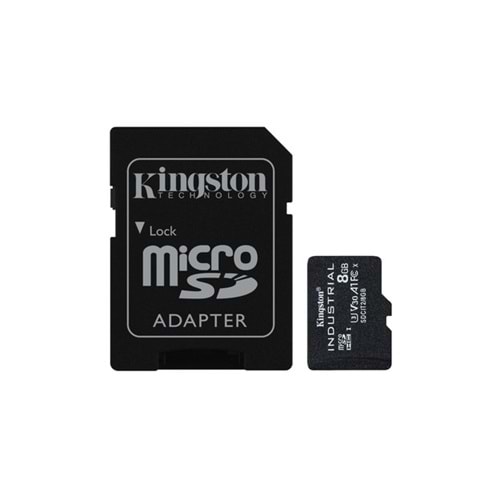 8GB microSDHC Industrial C10 A1 pSLC Card + SD Adapter