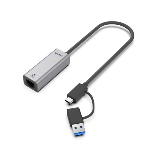 UNITEK HİBRİT USB-C/USB-A 2.5 GİGABİT ETHERNET ADAPTÖRÜ (U1313CGY01)