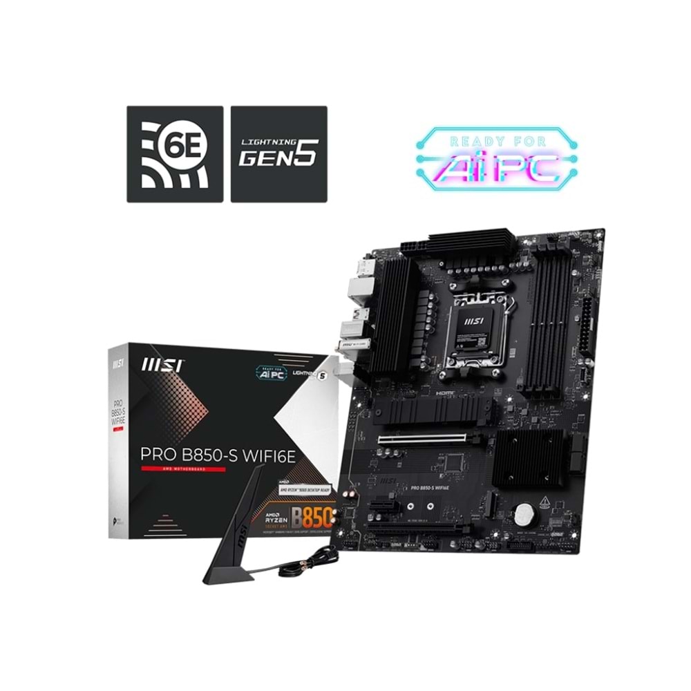 MSI PRO B850-S WIFI6E AMD B850 SOKET AM5 DDR5