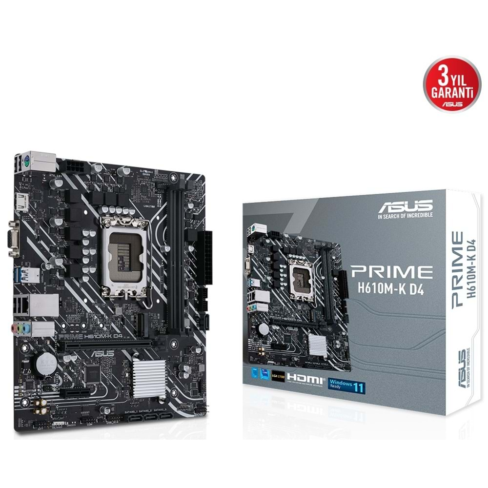 ASUS PRIME H610M-K D4 DDR4 3200(OC) HDMI DP M.2 mATX 1700p