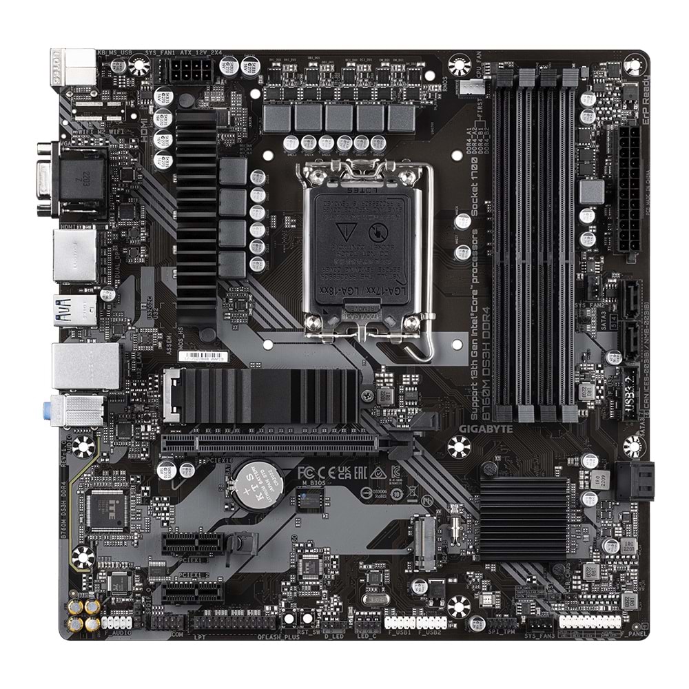 GIGABYTE B760M-DS3H-DDR4 5333Mhz(OC) M.2 ATX 1700p