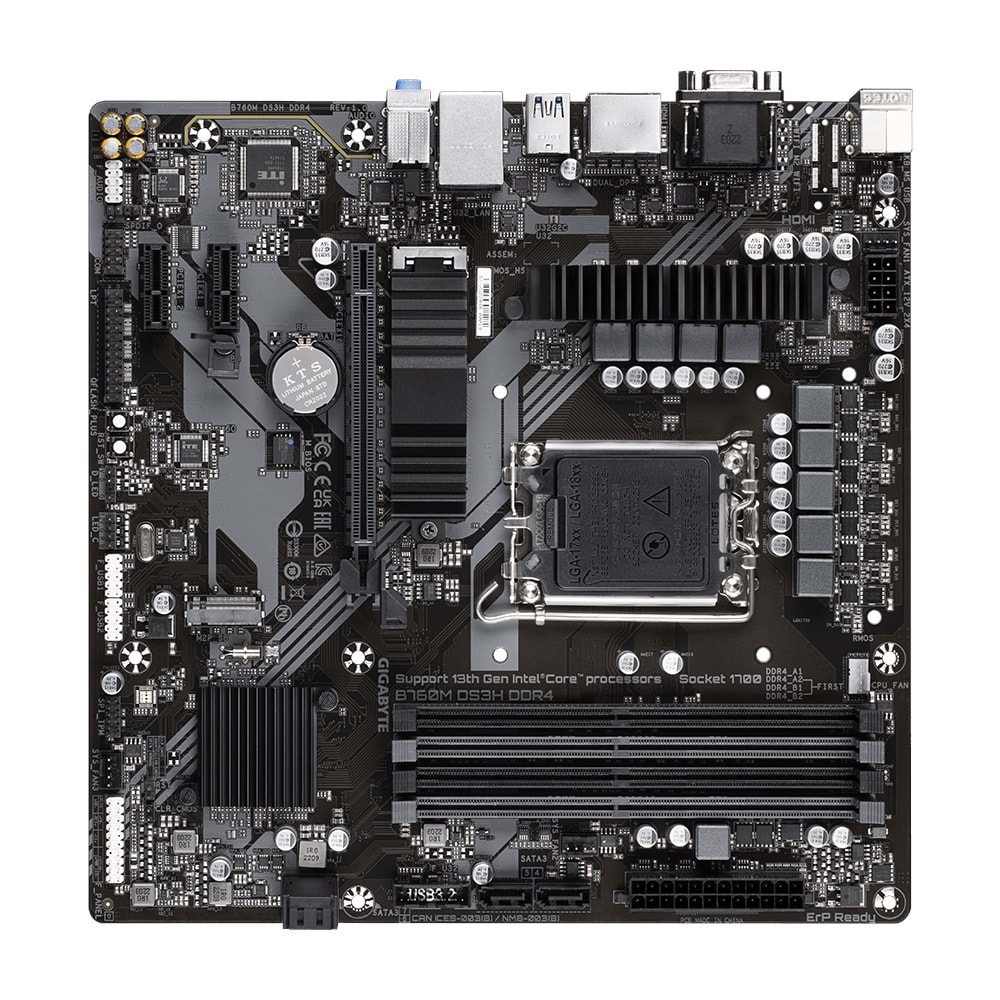 GIGABYTE B760M-DS3H-DDR4 5333Mhz(OC) M.2 ATX 1700p